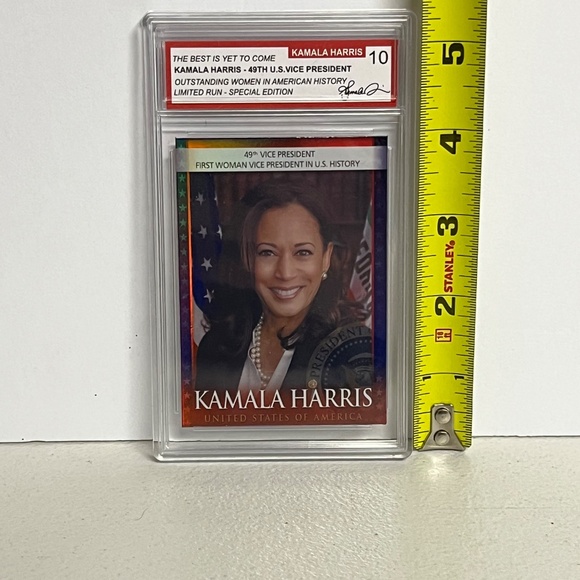 Kamala Harris Foil Holographic Slab Card Graded 10 Best Is Yet To Come Slabbed - Picture 6 of 7